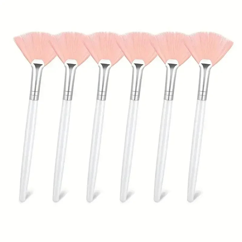 3/6/12 Pieces Facial Fan Mask Brushes Soft Mask Brush Applicator Esthetician Facial Mask Brushes For Women Girls Cosmetic Tools Tri Light Beauty
