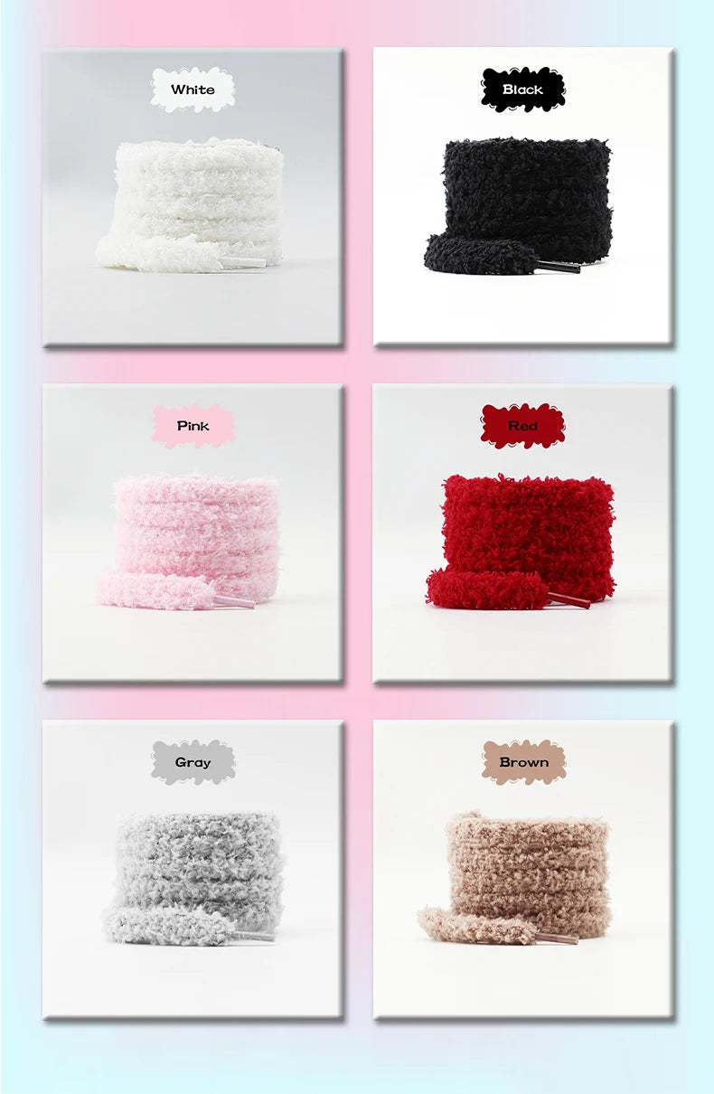 Fashion round plush laces Quality 1cm wide Sneakers Flats Casual laces Shoe accessories 80 /100 /120 /140 /160 Laces 1Pair Pi-Mart