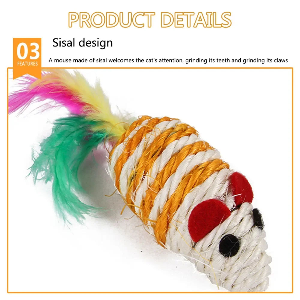 Kitten Toys Variety Pack-Pet Cat Toys Combination Set Cat Toy Funny Cat Stick Sisal Mouse Bell Ball Cat Supplies Pi-Mart