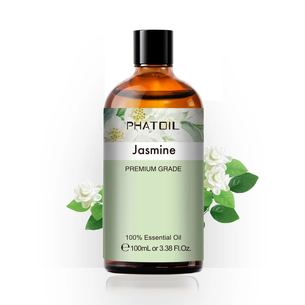 100ML Pure Natural Essential Oils Diffuser for Skin Care Rose Orange Lemon Lavender Rose Geranium Chamomile Avocado Aroma Oil Pi-Mart