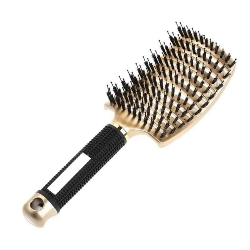Hair Brush Exfoliating Hair Brush Bristle Women's Wet Curly Hair Comb Salon Hair Styling Tool，Special for Real Hair Wigs Pi-Mart