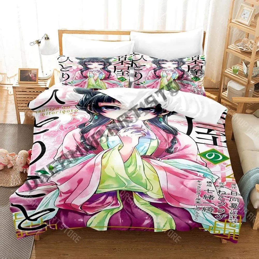 3D Print Apothecary Diaries Bedding Set Single Twin Full Queen King Size Bed Set Adult Bedroom Duvetcover Sets Anime Bed Sheet LadyShow.Store