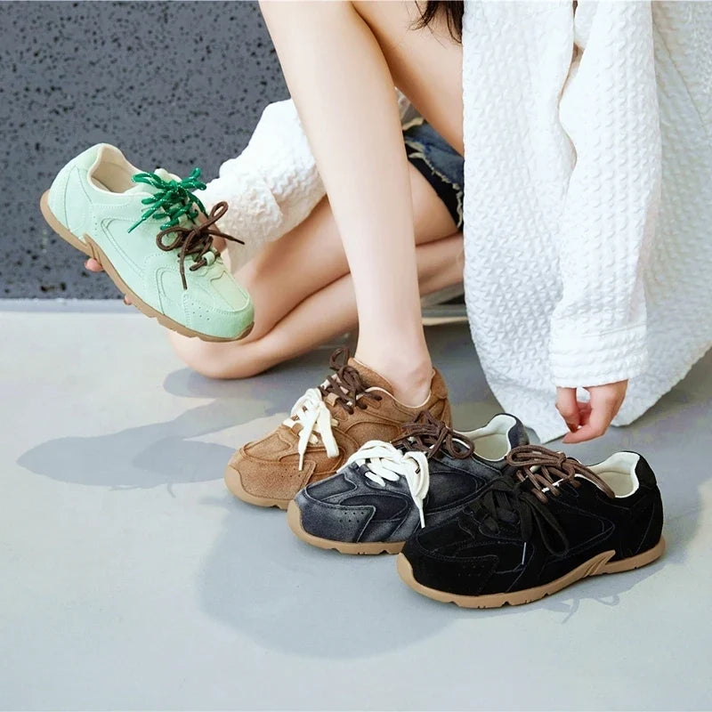 AIYUQI Women Sneakers New Genuine Leather Retro German Training Shoes Women Winter Velvet Fur Flat Casual Shoes Women LadyShow.Store