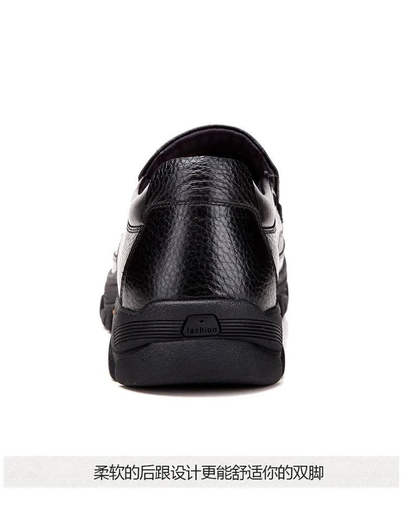 Autumn Genuine Leather Men's Casual Business Leather Shoes Lightweight Breathable Anti Slip Casual Leather Shoes Men Shoes Pi-Mart