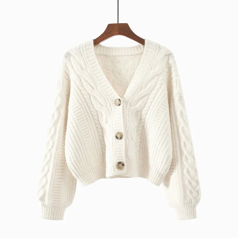 Autumn Winter Fashion Cardigan Sweater Women Knitted Coats Female Solid Long Sleeve Casual Knit Jacket Cardigans Tops Knitwear LadyShow.Store