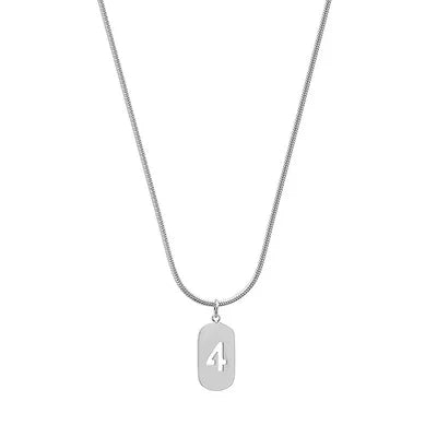 Stainless Steel Angel Number Necklace 0 1 2 3 4 5 6 7 8 9 Rectangle For Women Men Hollow Lucky Number Chain Necklaces Jewelry Pi-Mart