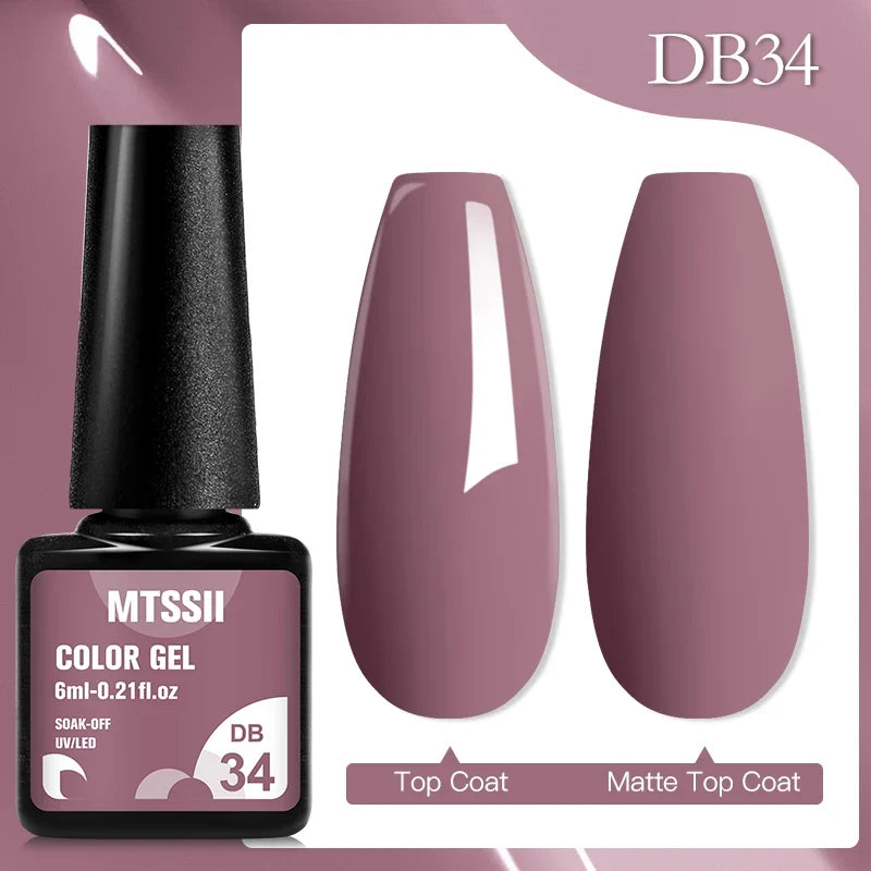 Mtssii 6ML Chocolate Color Gel Nail Polish Brown Semi Permanent UV Gel Autumn Winter Popular Soak Off Nail Art Gel Varnishes Tri Light Beauty