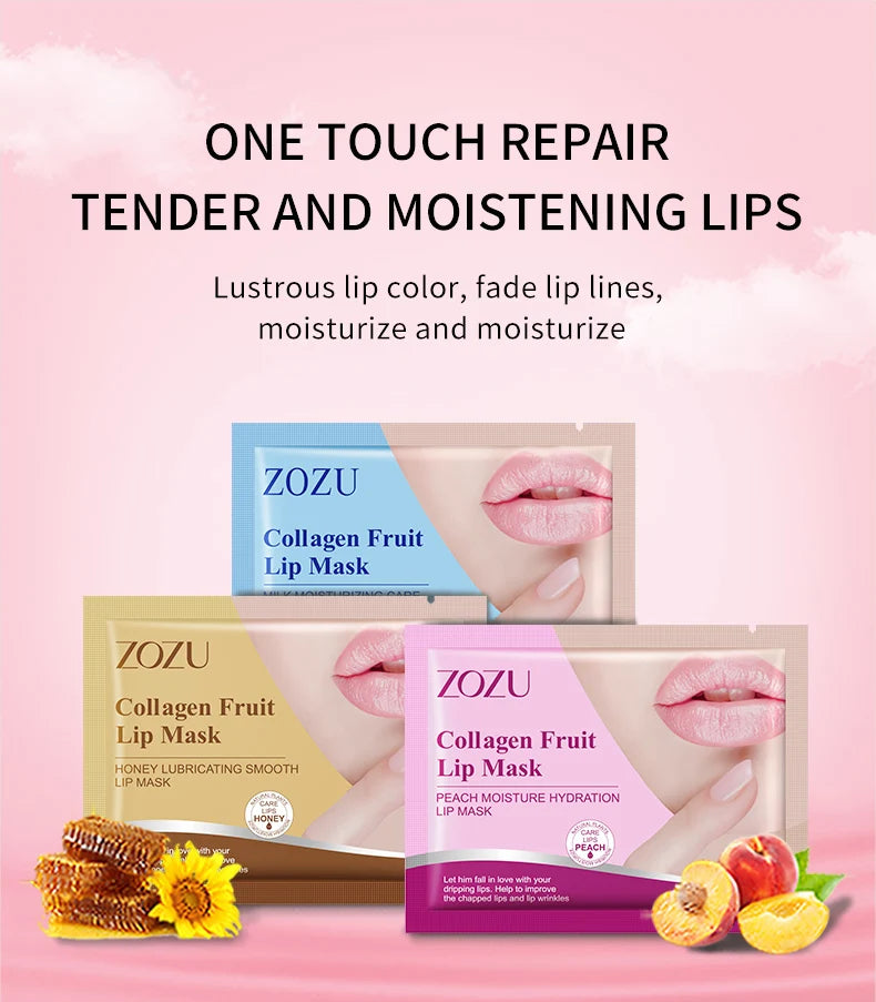 10pcs ZOZU Crystal Collagen Lip Mask Plump Lips Moisturizing Anti Wrinkles Nourishing Lip Patches Lips Plumper Skin Care Pi-Mart
