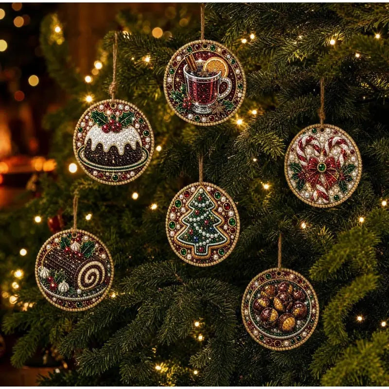 Christmas Diamond Painting Kit DIy Christmas Wooden Ornaments Xmas Snowman Reindeer Hanging Decor Relaxing Project Holiday Gifts Pi-Mart