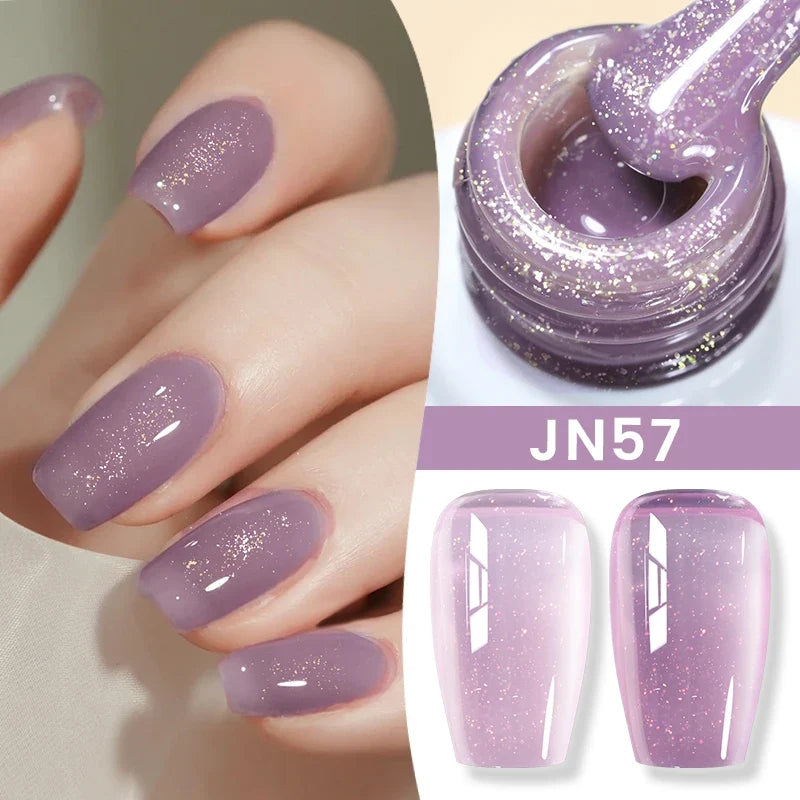 BORN PRETTY 10ml Jelly Nude Gel Nail Polish 50 Colors Semi Transparent Nail Art Nail Supplies Soak off UV LED Nails Gel Varnish Tri Light Beauty