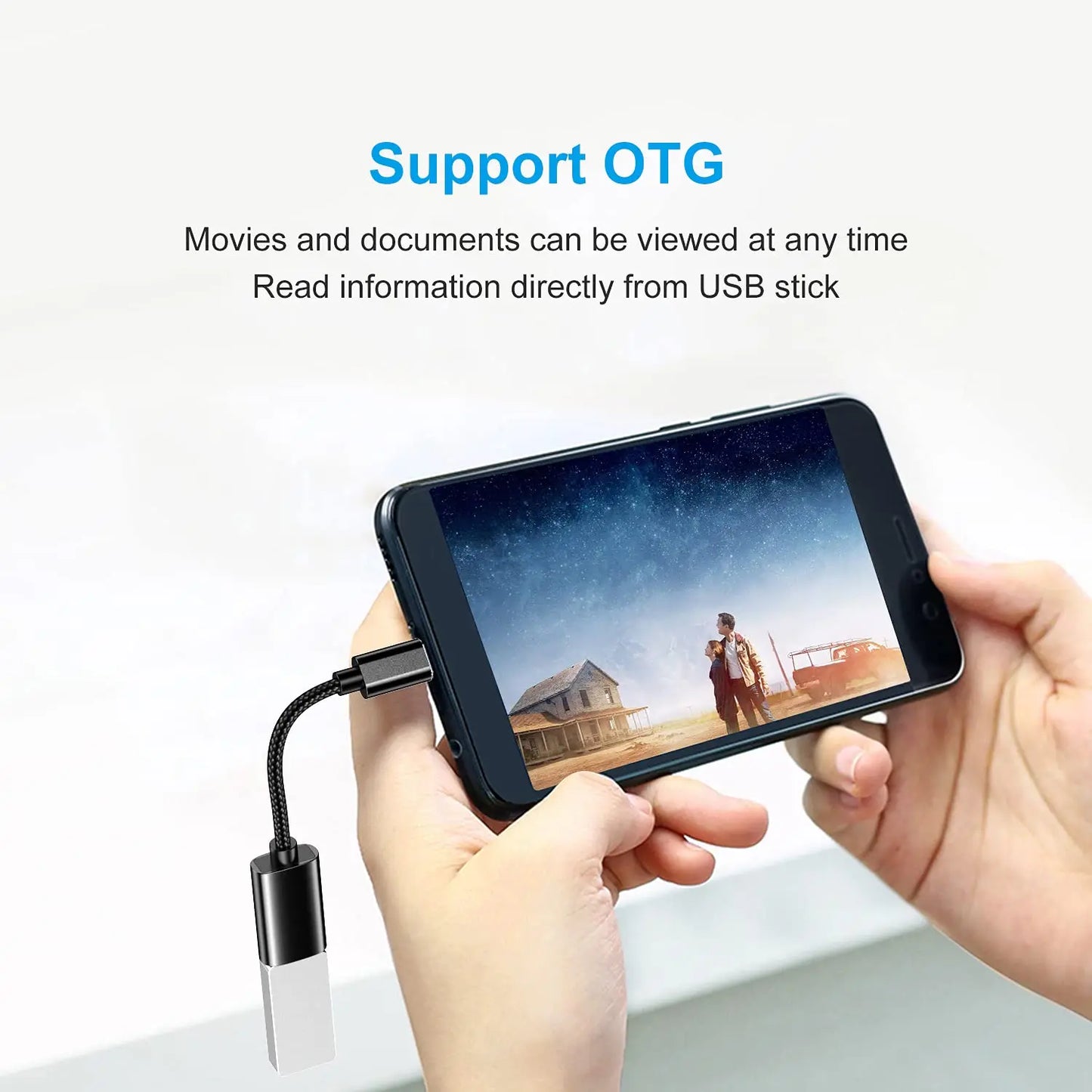 USB-C to USB Adapter, USB-C Male to USB Female OTG Data Cable, Suitable for MacBook Pro/Air, iPhone 16 Pro Max/16 Plus/16e/15 Pi-Mart