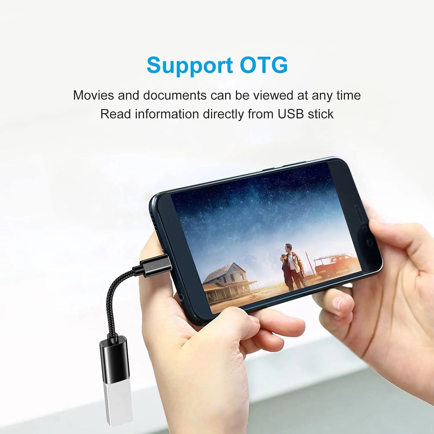 USB-C to USB Adapter, USB-C Male to USB Female OTG Data Cable, Suitable for MacBook Pro/Air, iPhone 16 Pro Max/16 Plus/16e/15 Pi-Mart