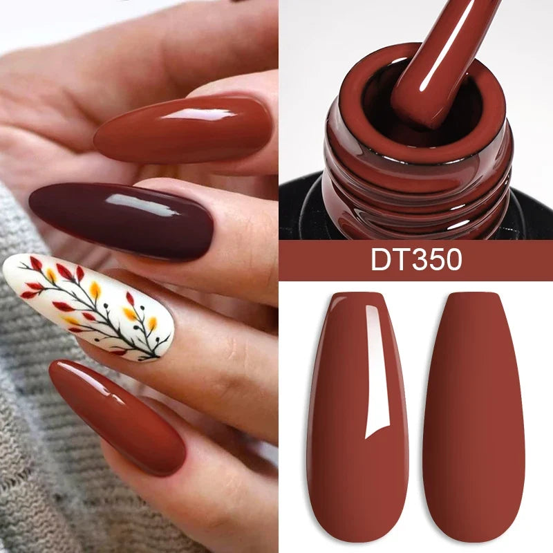 MEET ACROSS 7ml Wine Red Gel Nail Polish Long-Lasting French Style Gel Nail Supplies For Manicure DIY Design Nail Art Varnish Tri Light Beauty