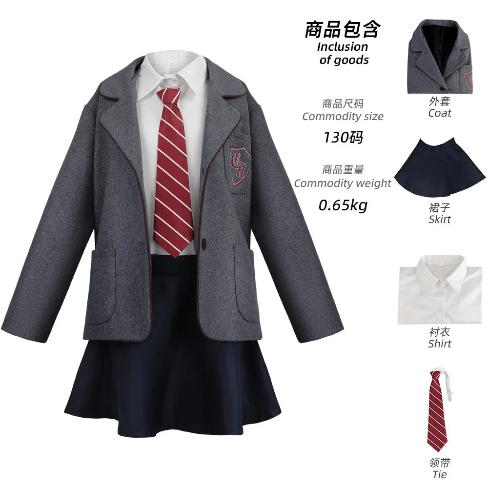 Movie Matilda Cosplay Costume School Uniform Coat Skirt Tie Roald Dahls Matilda the Musical Costume Suit Kids For Girls Women LadyShow.Store
