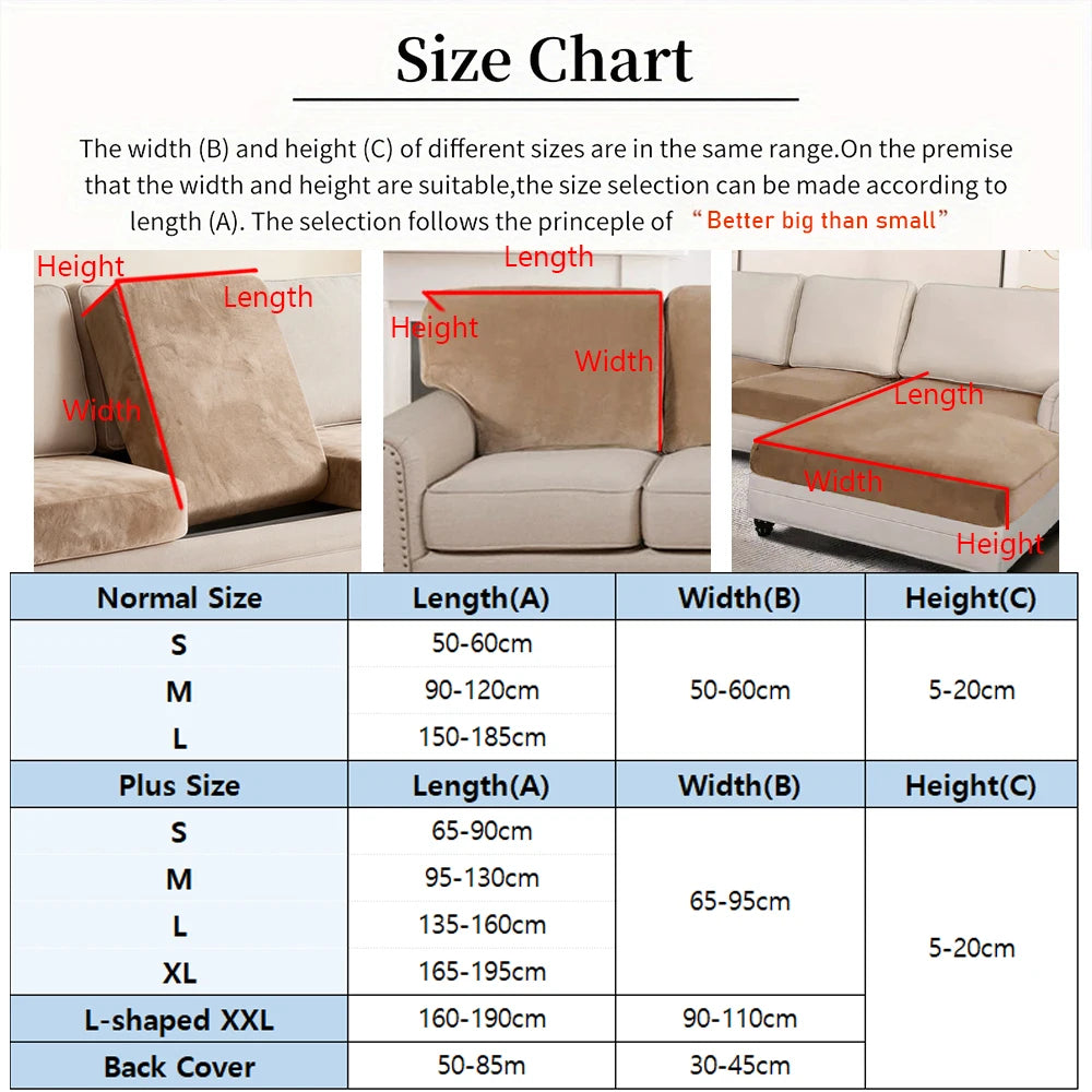 Super Soft Velvet Sofa Cover for Living Room Stretchy Washable Furniture Protector Luxury Universal Sofa Seat Cushion Cover Home Pi-Mart