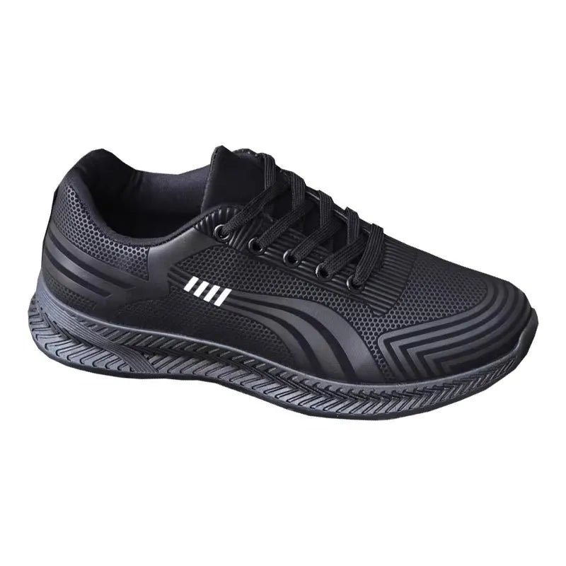 Waterproof Men's Sneakers Casual Running Shoes Soft Bottom Black Leather Sports Shoes Pi-Mart