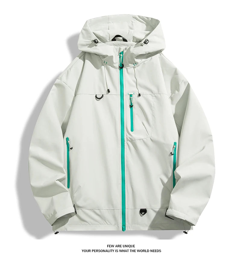 JNLN Unisex Waterproof Windbreaker Outdoor Sport Windproof Single-Layer Jacket Men Women Hiking Climbing Trekking Rain Coat Pi-Mart