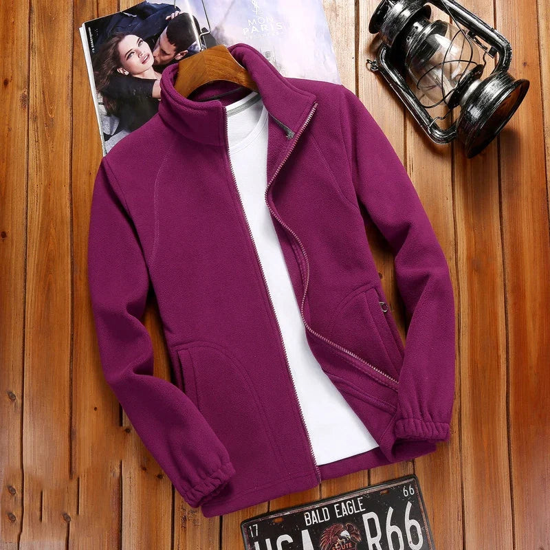2023 New Winter Women's Zipper Cardigan Sweatershirt Warm Coral Fleece Jacket Ladies Outdoor Running Polar Fleece Coat Clothes LadyShow.Store