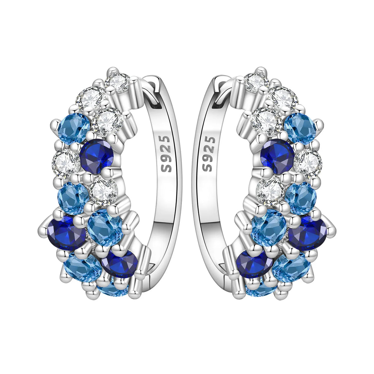 PANPOKI S925 Sterling Silver Purple Zircon Series Earrings Hoop Earrings For Women Jewelry Original Party Trendy Gifts Pi-Mart