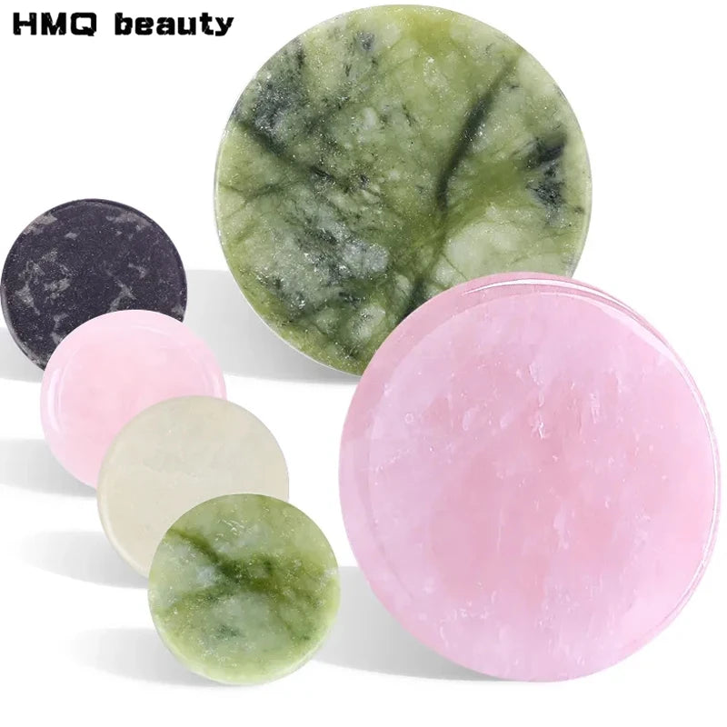 Glue Pallet Eyelashes Extensions Pink Green Jade Stone Reusable False Eye Lashes Adhesive Pallet Pad Holder Makeup Accessories Pi-Mart
