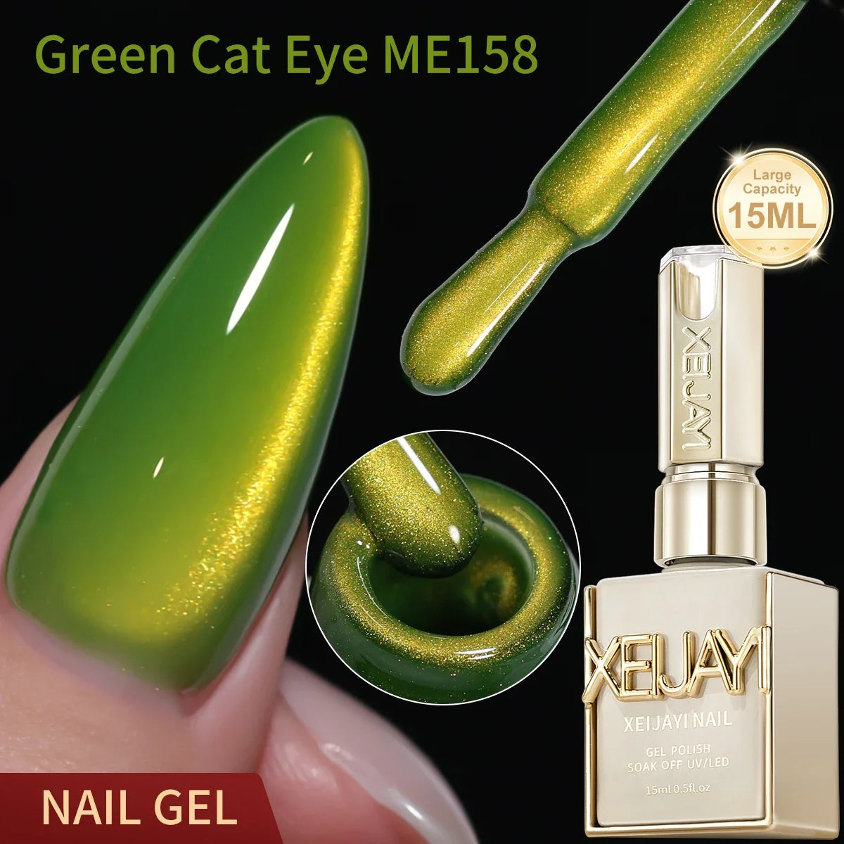 XEIJAYI 1pc 15ML Blue cat eye Nail Gel polish Semi Permanent Nail Art Soaking UV LED Nail Salon DIY Nail Salon Gel Tri Light Beauty