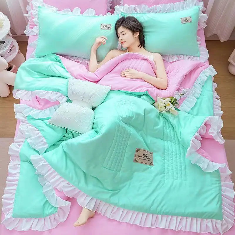 Summer Quilted Blanket Comforter Duvet Cover for Single Double Bed Air Condition Quilt Student Car Kids Adult Bed Cover Bedding Pi-Mart