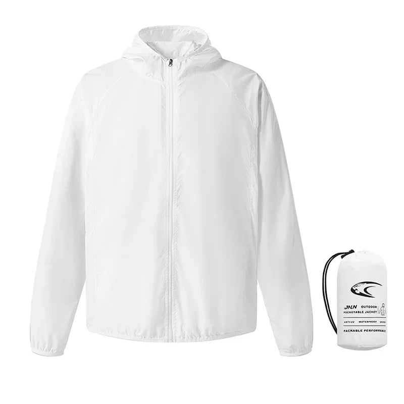 JNLN Camping Rain Jacket Men Women Waterproof Sun Protection Clothing Fishing Hunting Clothes Quick Dry Windbreaker With Pocket LadyShow.Store