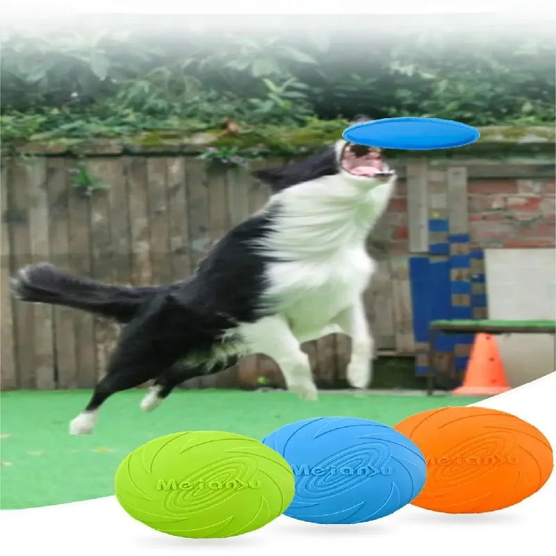 Pet Dog Flying Disk Toy Silicone Material Environmentally Friendly Anti-Chew Dog Puppy Interactive Training Pet Supplies E2 Pi-Mart