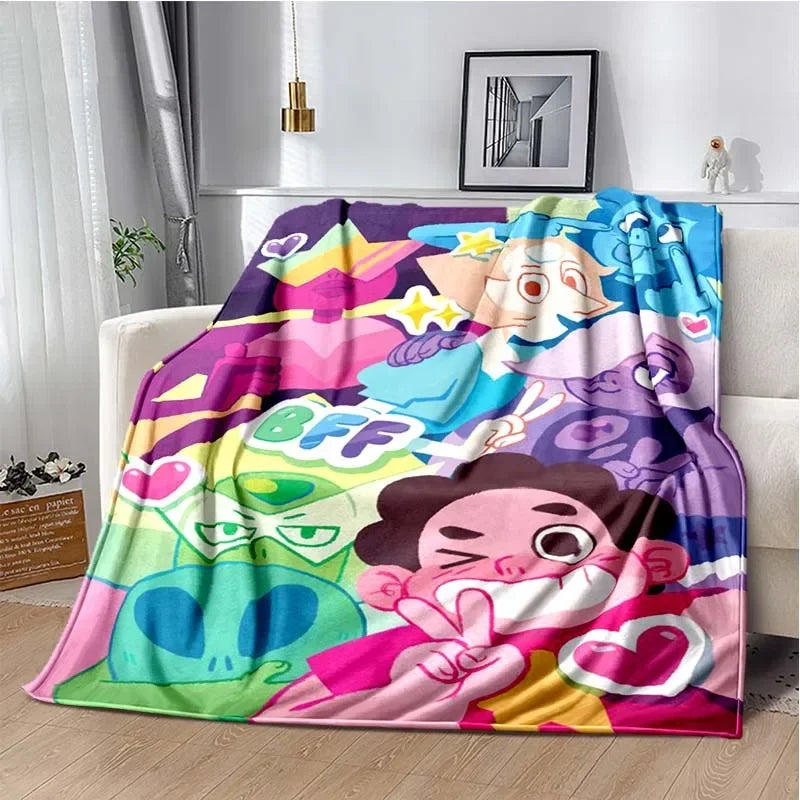 Steven Universe Cute Cartoon Blanket Kid's Warm Flannel Throw Blanket for Bed Bedroom Sofa Travel Picnic Blanket Birthday Gift Pi-Mart