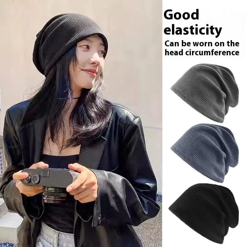 Casual Keep Warm Thin Knit Hat Cute Outdoor Cold Cap Ear Protection Warm Stack Hat For Men Women Pi-Mart
