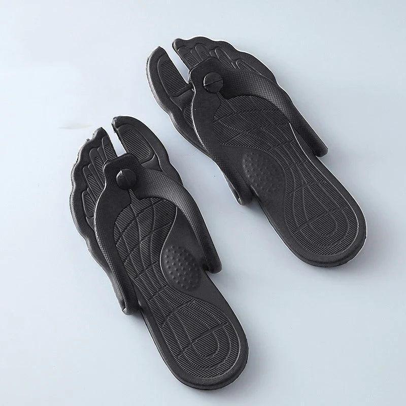 New Summer Folding Flip-Flops Business Trips Travel Portable Lightweight EVA Slippers Soft Bottom Beach Couple Slide Sandals LadyShow.Store