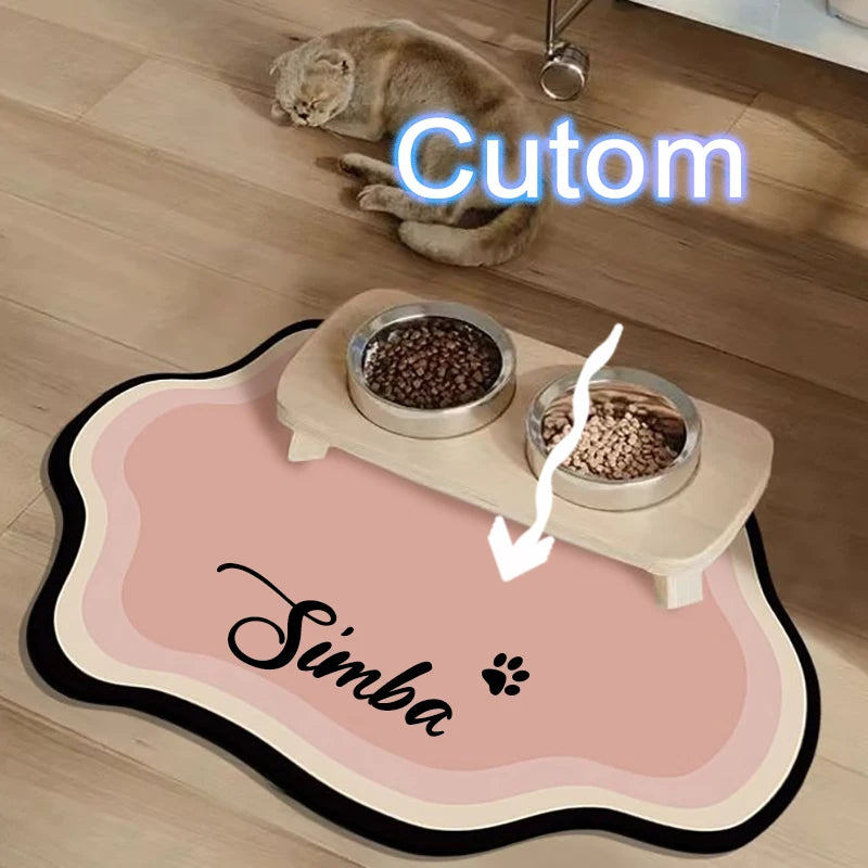  Custom Pet Feeding Mat Cute Shape Dog Diatom Mud Floor Mat Non-Slip Waterproof Home Decoration Dog Feeding Pad Pi-Mart