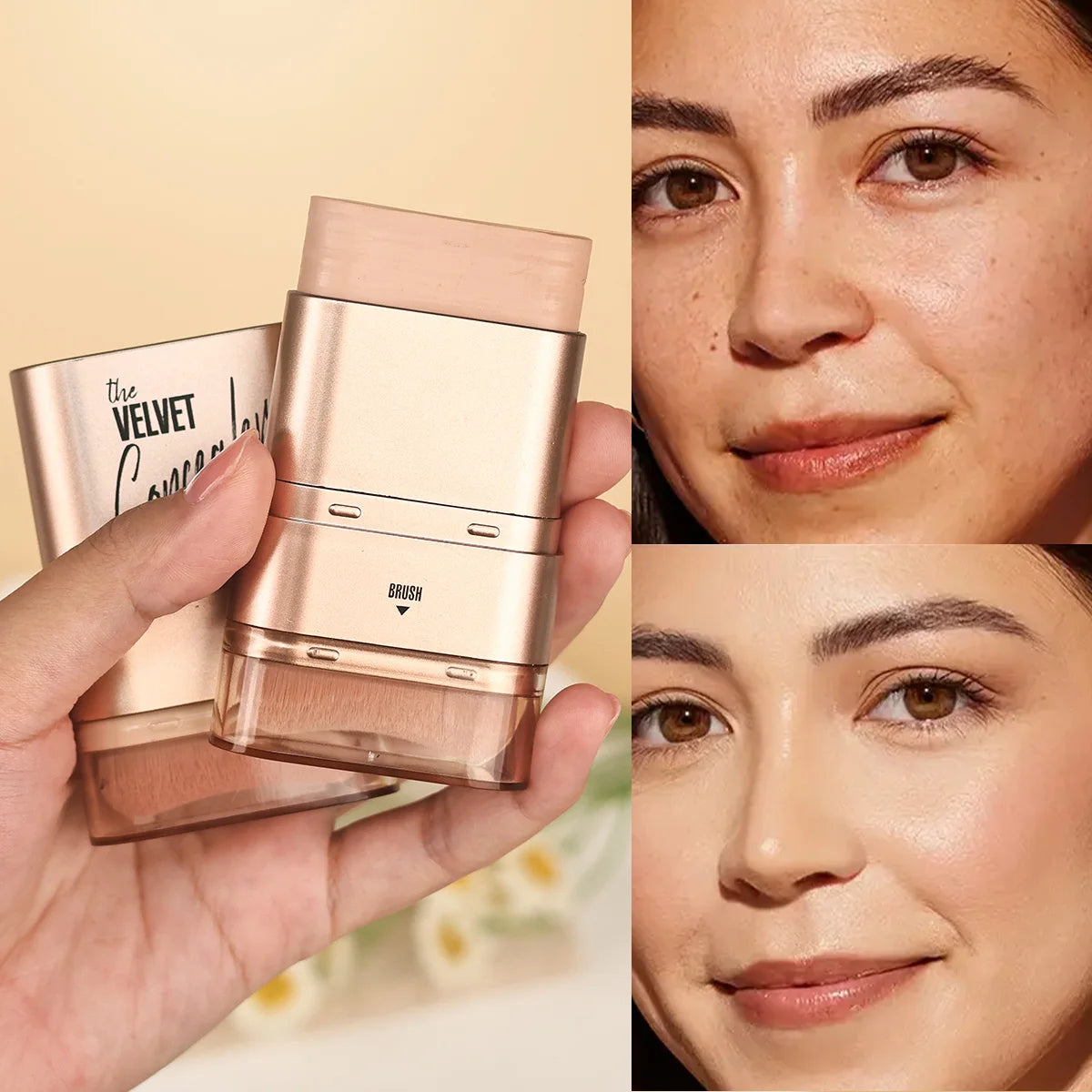 Face Foundation Contour Stick Long-wear Lightweight Brighten Stick Face Concealer Blemish Contouring Beauty Makeup Pi-Mart