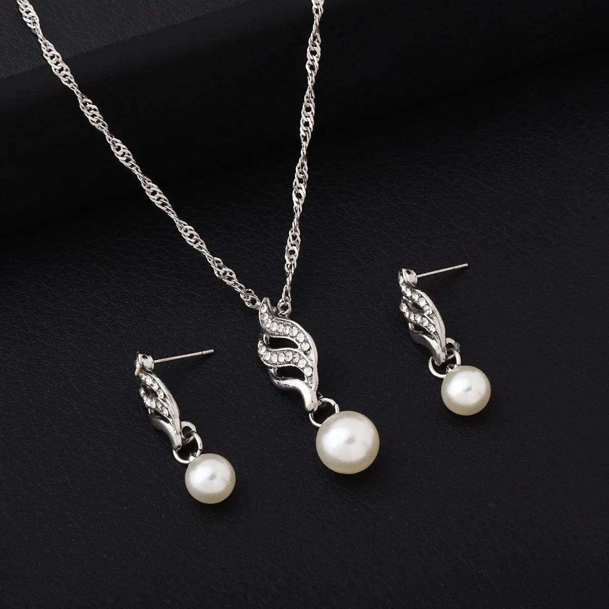 Women's Necklace Earrings Set Zircon Dangle Earrings Set Exquisite Wedding Party Jewelry Set for Anniversary Mother's Day Gift Pi-Mart