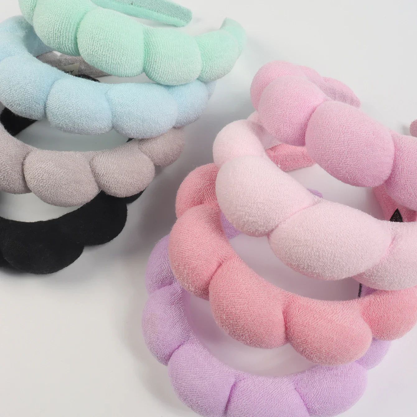 1/3Pcs Fashion Microfiber Washing Wristbands Scrunchies Puffy Headband Spa Bubble Headband for Washing Face Makeup Shower Skincare LadyShow.Store
