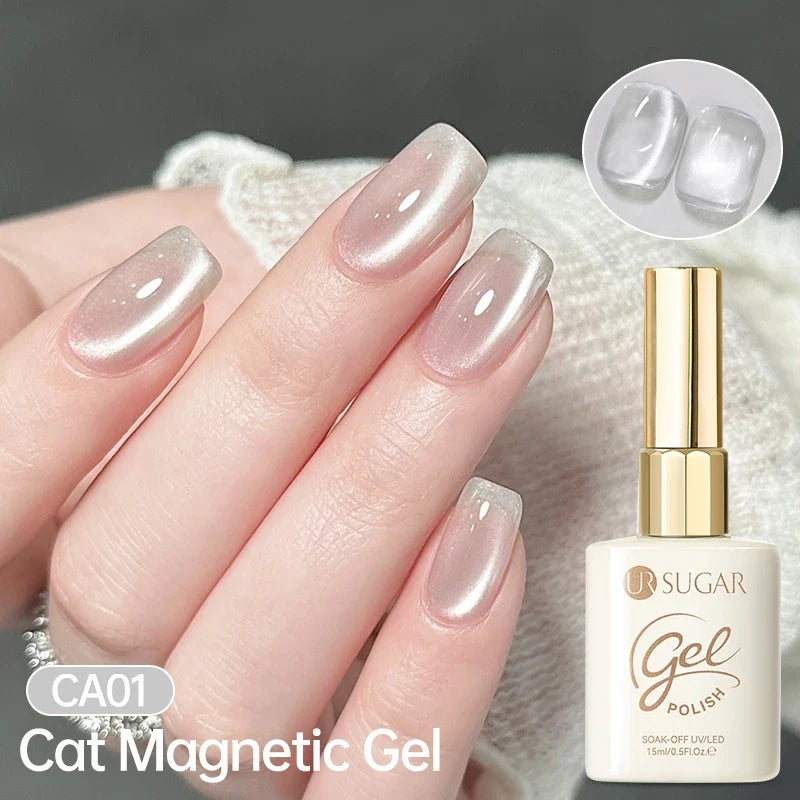 UR SUGAR 15ml Cat Magnetic Gel Nail Polish 30 Colors Semi Permanent Magnetic Gel UV/LED Soak Off Painting Vanrish Design Tri Light Beauty