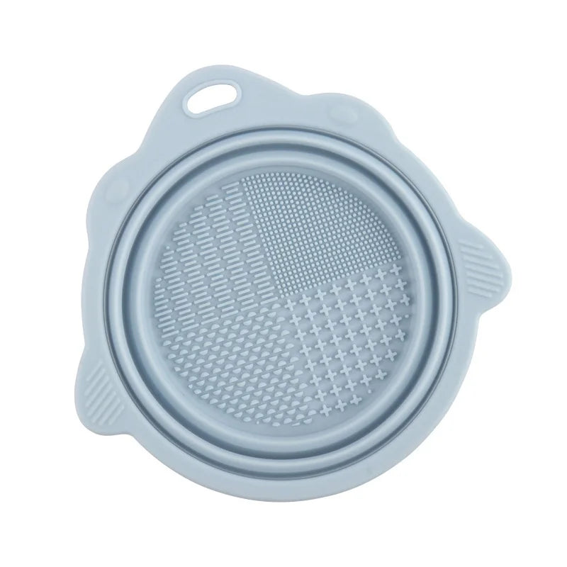 Silicone Makeup Brush Cleaner Folding Powder Puff Cleaning Bowl Eyeshadow Brushes Washing Soft Mat Beauty Tools Scrubber Box Pi-Mart