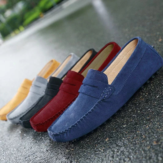 Men Casual Shoes Fashion Men Shoes Handmade Suede Genuine Leather Mens Loafers Moccasins Slip On Men's Flats Male Driving Shoes Pi-Mart