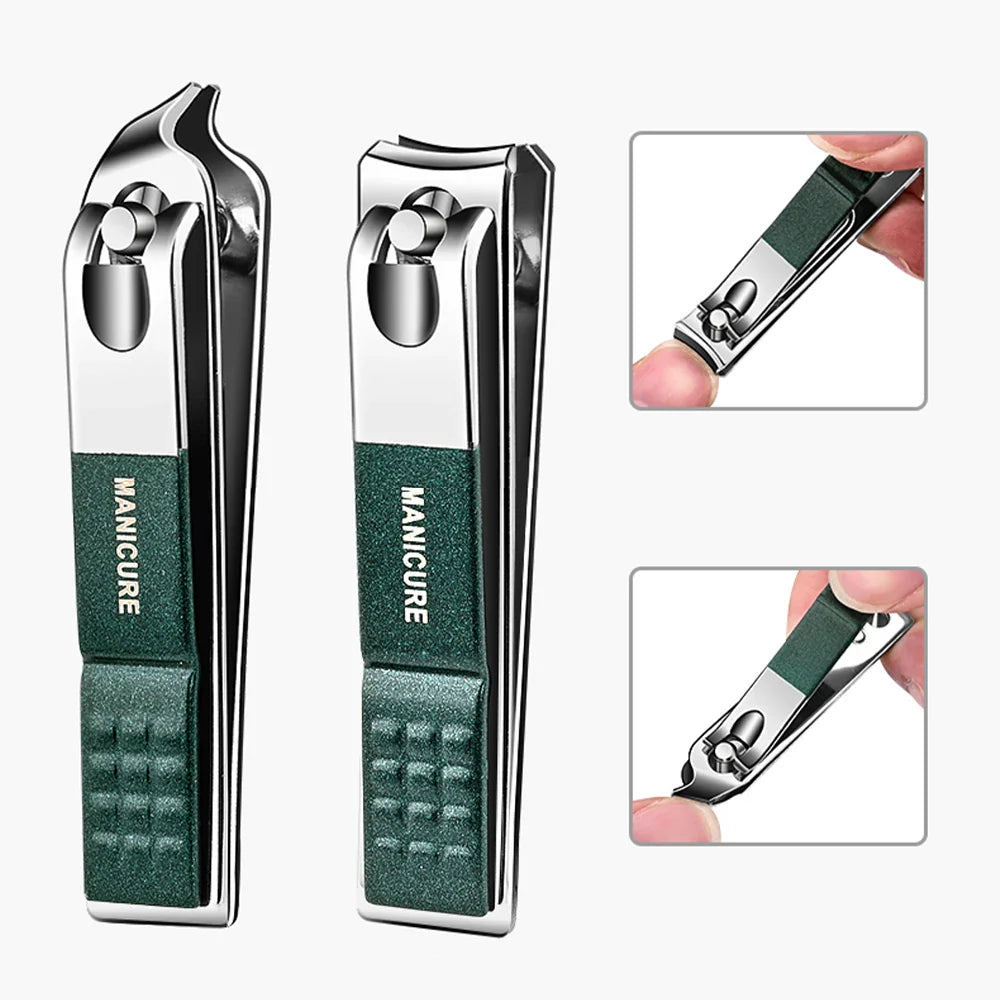 Ouriner 6-18Pcs Portable Manicure Sets Pedicure Kits Bright Black Nail Clipper Set Personal Care Tools Eyebrow Scissors Tri Light Beauty