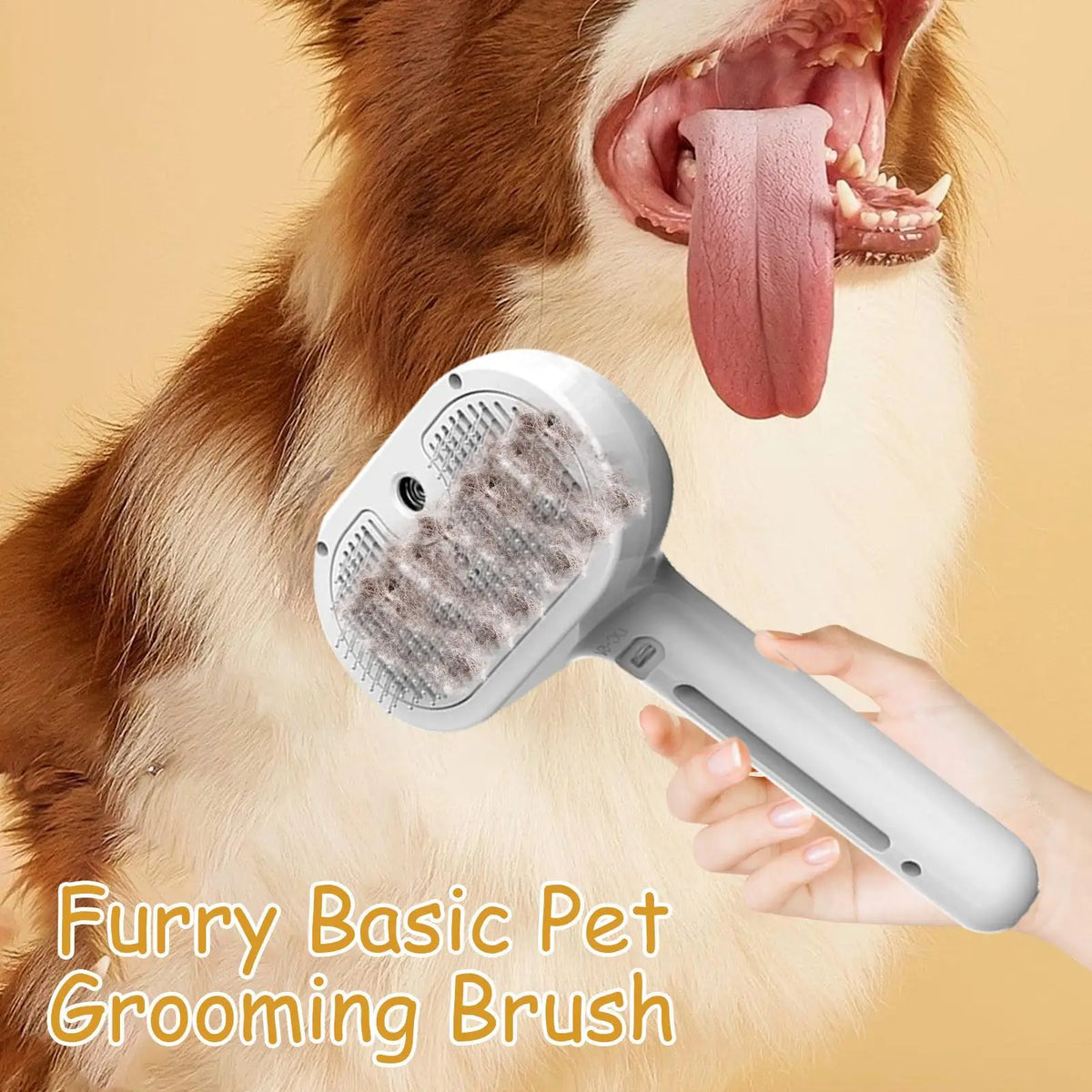 Steamy Dog Brush Electric Spray Cat Hair Brush 3 in1 Dog Steamer Brush for Massage Pet Grooming Removing Tangled and Loose Hair Pi-Mart