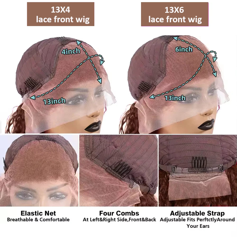 Body Wave Chocolate Brown 13x6 HD Lace Front Human Hair Wigs 200 Density HD Lace Frontal Wigs For Women Wigs Pre Plucked Hair LadyShow.Store