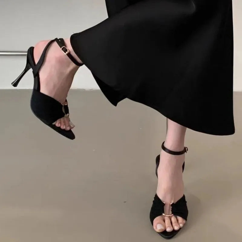 Sexy Super-high Heels Women Sandals Fad Pointed Toe Heeled Shoes 2025 Summer Stilettos Pumps Elegant Slingback Chaussures Femme LadyShow.Store