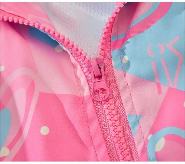 Korean Fashion Jacket For Girls Teenager Casual Gradient Hooded Coat Boys Blazer Spring Autumn Windproof Sweet Coats Windbreaker Pi-Mart