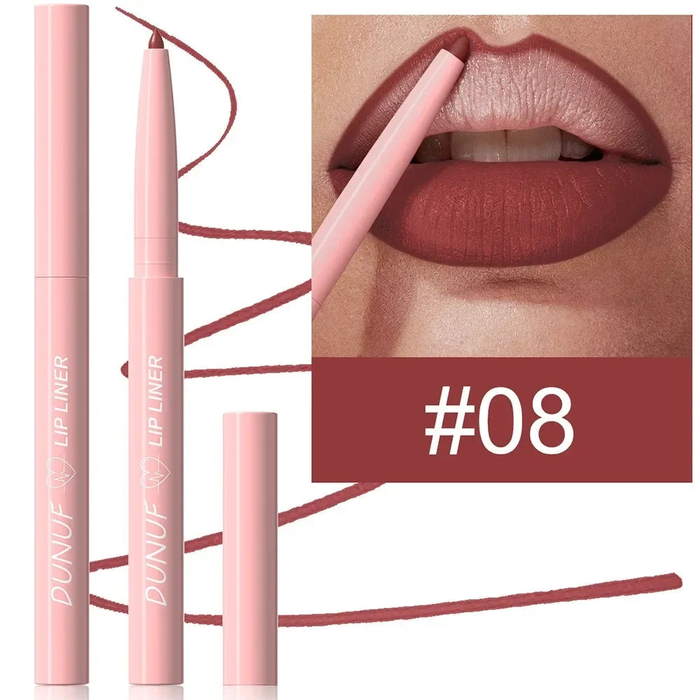Lip Liner Pencil Long-Lasting Matte Creamy Plumping Lip Stain Waterproof Natural Nude Brown Slim Lip Liner Makeup Pi-Mart