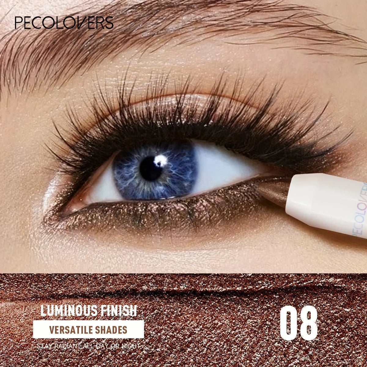 1PC Waterproof Eyeshadow Sticks Long Lasting High Pigmented Shimmer Glitter And Matte Neutral Brown Eyeshadow Pencil Crayon LadyShow.Store