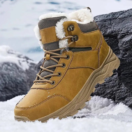 New Autumn and Winter High-Top Thick-Soled Fleece-Lined Men's Snow Boots, Outdoor Hiking Shoes, Hunting Boots, Hiking Boots Pi-Mart