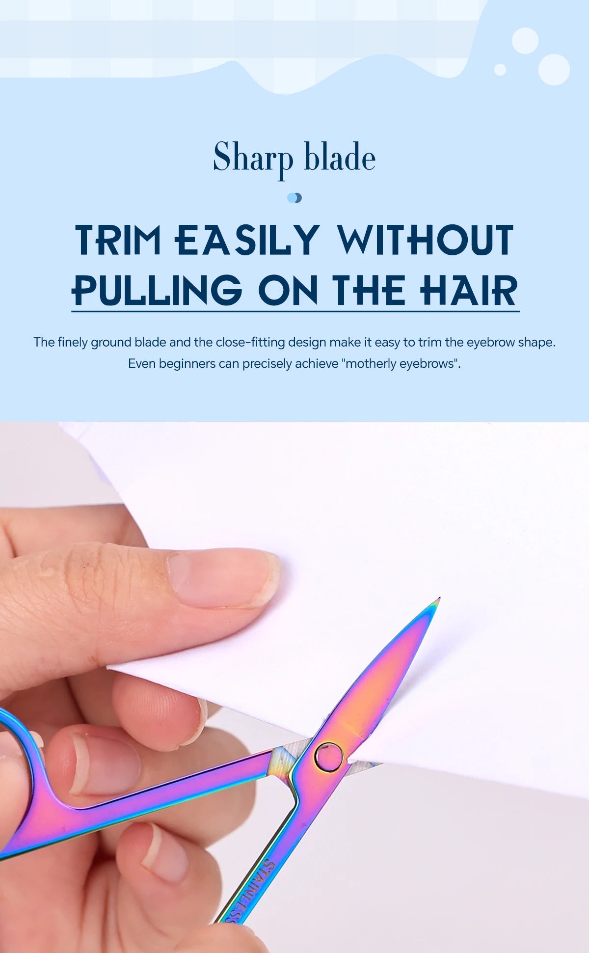 1 PCS Multi-purpose Small Beard Scissors Eyebrow Scissors Colorful Trimming Tool for Nails & Cuticle Pi-Mart