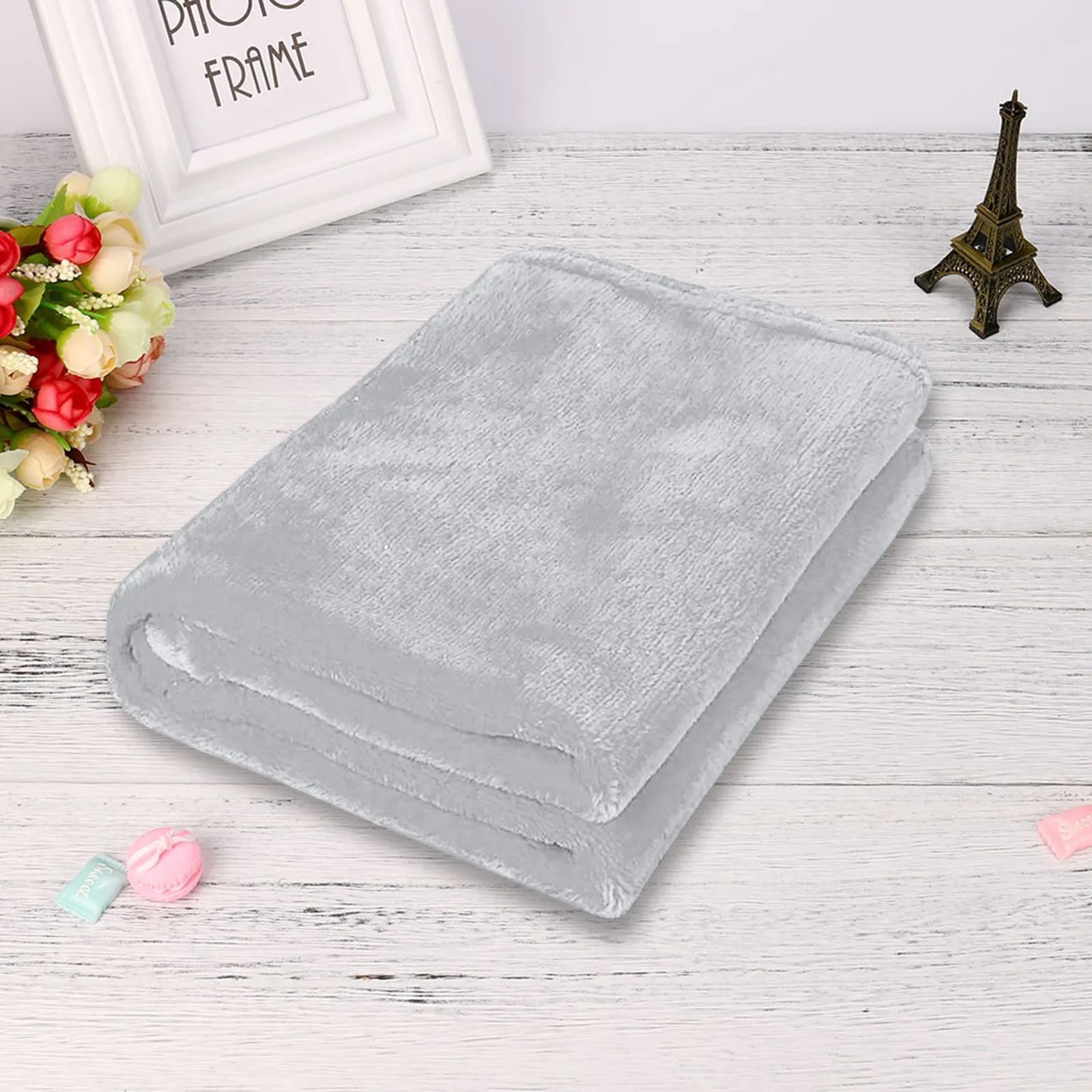 Plain Flannel Coral Blanket Small Fleece Sheet Super Warm Solid Micro Plush Fleece Blanket Throw Rug Sofa Bedding Supplies Pi-Mart