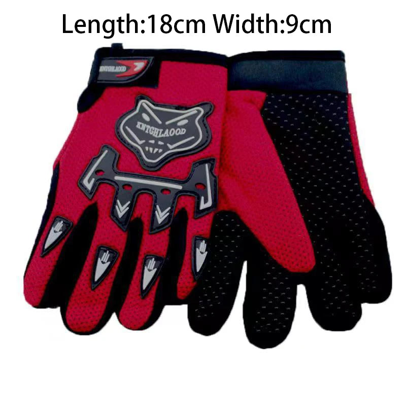 Kids Summer Full Finger Motorcycle Gloves Child Moto Luvas Motocross Leather Motorbike Guantes Children Kids Racing Moto Gloves Pi-Mart