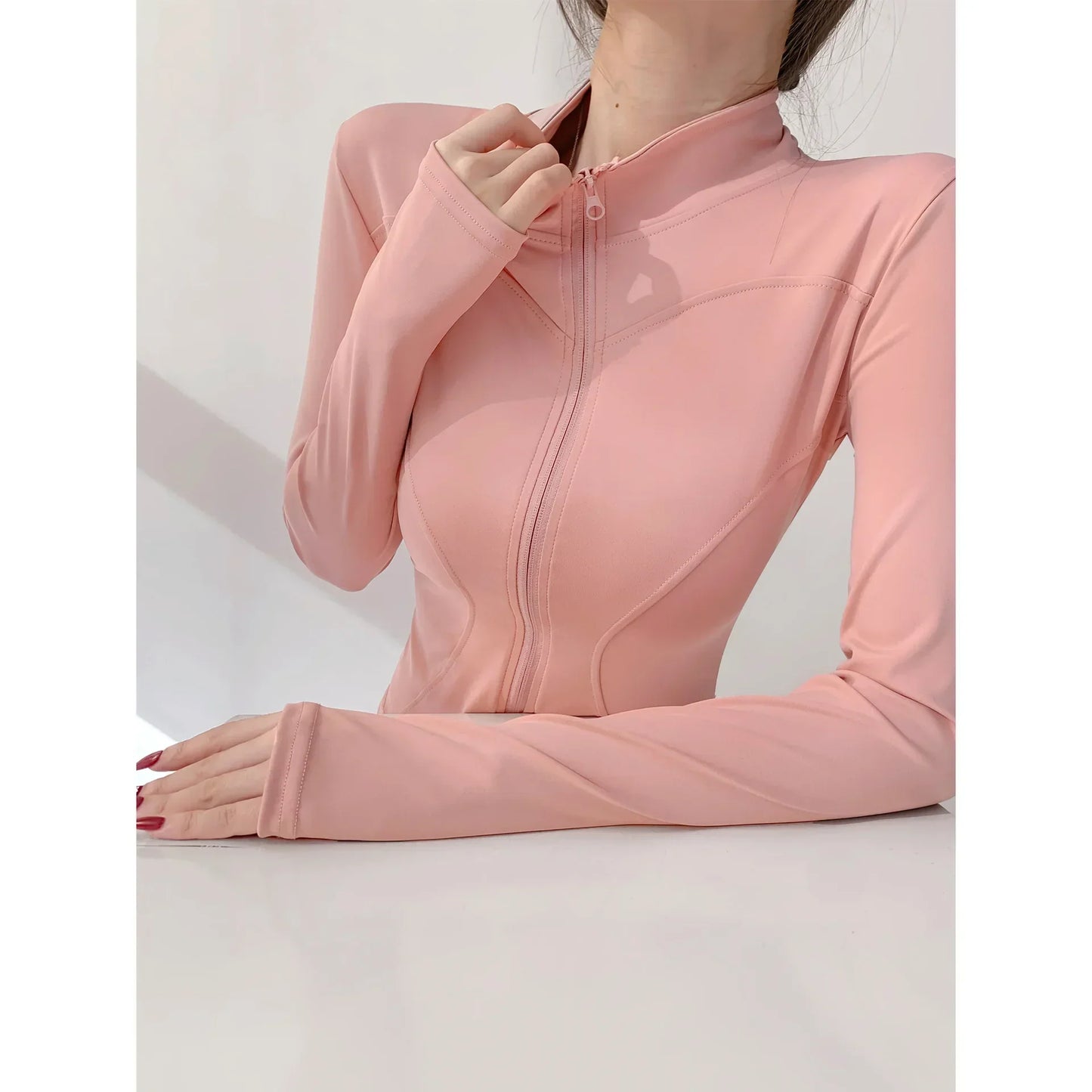 Sun Quick Drying Sports Coat Women's Tight Top Yoga Jacket Long Sleeve Zipper Jacket Running Fitness Women's Jacket S-3XL LadyShow.Store